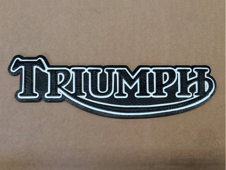 00-0011 Triumph Sew On Patch - Black White Black - British Motorcycle Parts Ltd