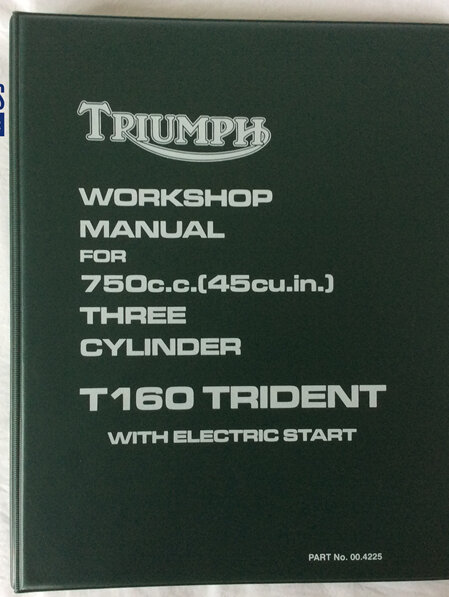 00-4225 Workshop Manual Triumph T160 Trident