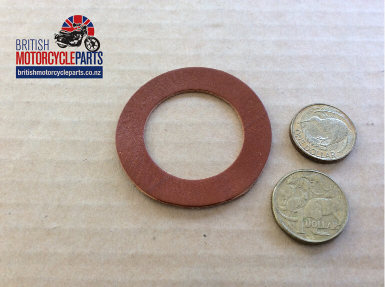 02-1785 Fork Tube Leather Washer Top -Norton P11 P11A - British Motorcycle Parts