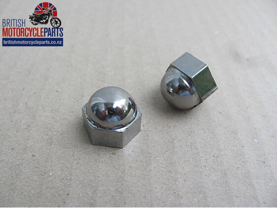 21-0550 Domed Nut - Chrome - 3/8" UNF - Rocker Spindle Chromed Dome Nut