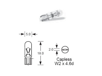 285 Warning Light Bulb - Capless 6V 1.2W  LLB285