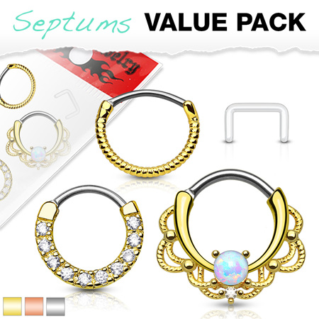 3 Pack of Surgical Steel Septum Clickers