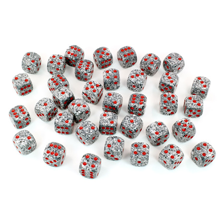 36 'Granite' Speckled Six Sided Dice (12mm)