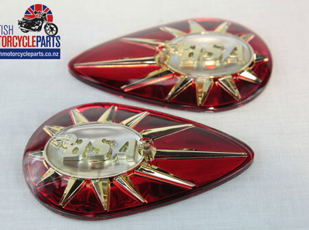 40-8014 40-8015 BSA Petrol Tank Badges - Pear Shaped - PAIR