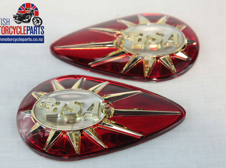 40-8014 40-8015 BSA Petrol Tank Badges - Pear Shaped