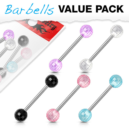 5 Pack Acrylic Disco Ball Tongue Bar