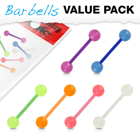 6 Pcs Bio Flex Barbells w/ Glow in the Dark Balls