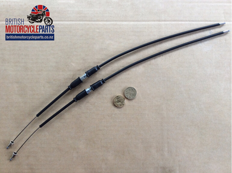 60-0733 Throttle Cables T140 J/Box to Carbs - British MC Parts Auckland NZ