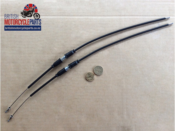 60-0733 Throttle Cables T140 J/Box to Carbs - British MC Parts Auckland NZ