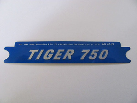 60-4169 Tiger 750 Side Cover Badge - Silver/Blue