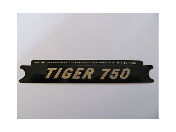 60-4384 Tiger 750 Side Cover Badge Gold on Black NOS