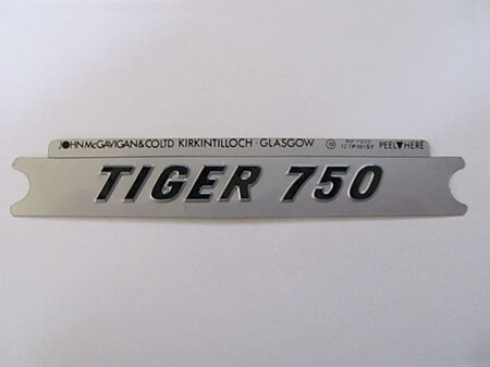 60-7055 Tiger 750 Side Cover Badge - Black/Silver