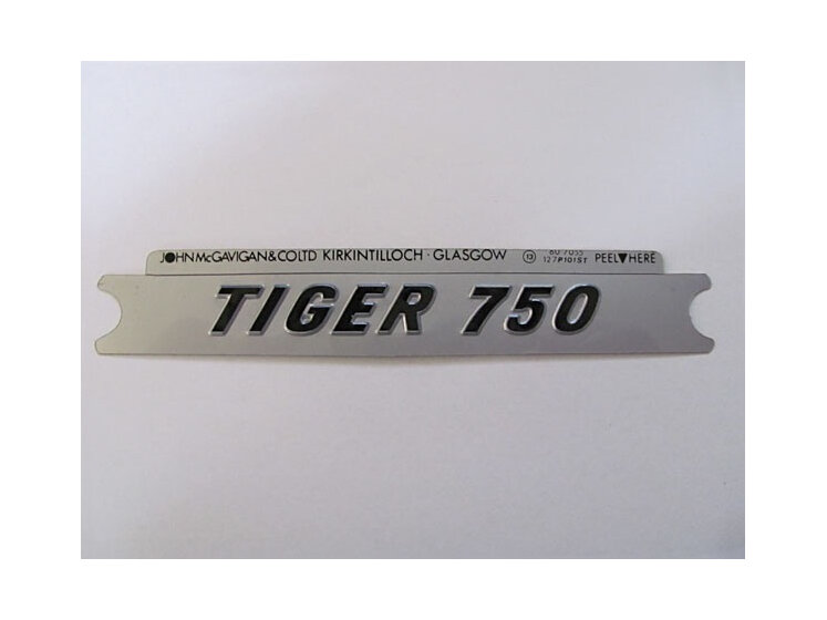 60-7055 Triumph Tiger 750 Side Cover Badge - Black on Silver