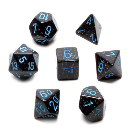 7 'Blue Stars' Speckled Dice