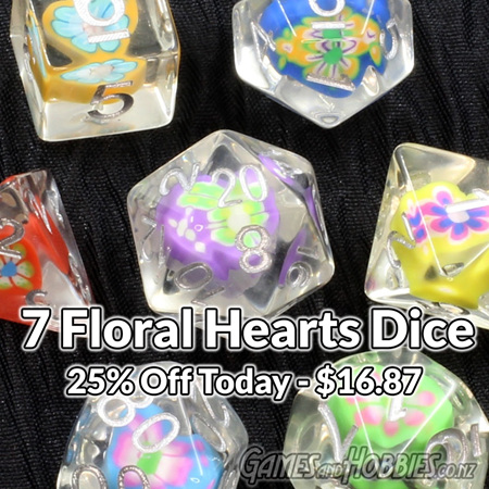 7 Floral Hearts Dice