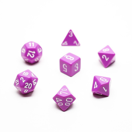 7 Light Purple with White Opaque Dice