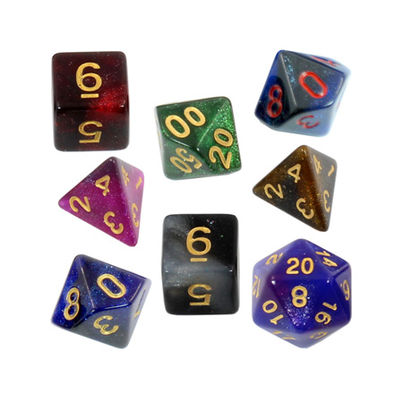 7 Stardust Polyhedral Dice