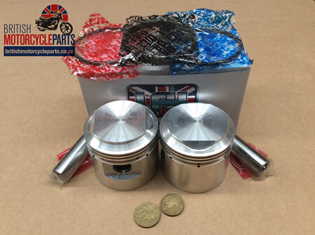 70-3610 Triumph 6T T110 Pistons & Ring Sets 7.5:1 Comp - Alloy Head - STD