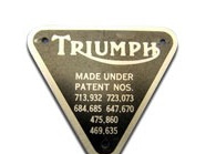70-4016 Triumph Patent Plate (inc. rivets)