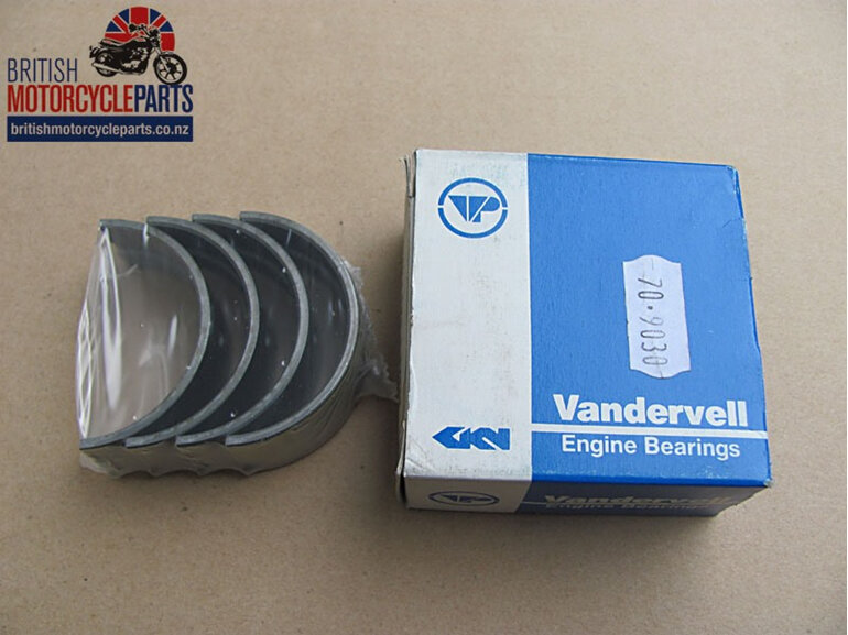 70-9030 Main Bearing Shells Set -.040" Vandervell - BSA A75 Triumph T150 T160