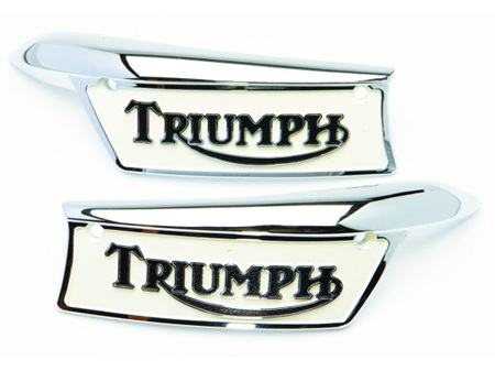 82-9700 82-9701 Triumph Tank Badges - Painted - PAIR