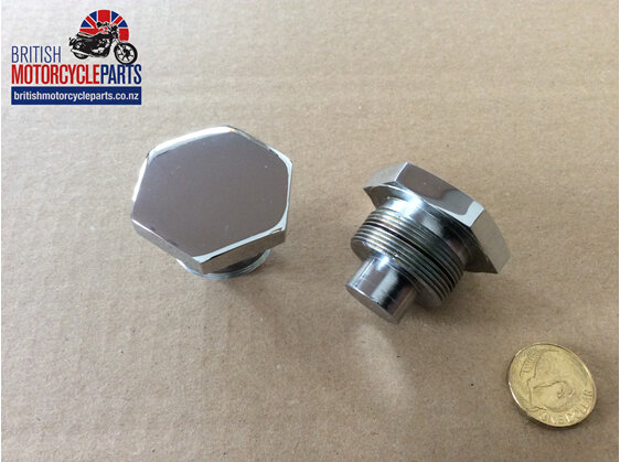 97-4258C Fork Stanchion Top Nut Conical - Chrome - British Motorcycle Parts NZ