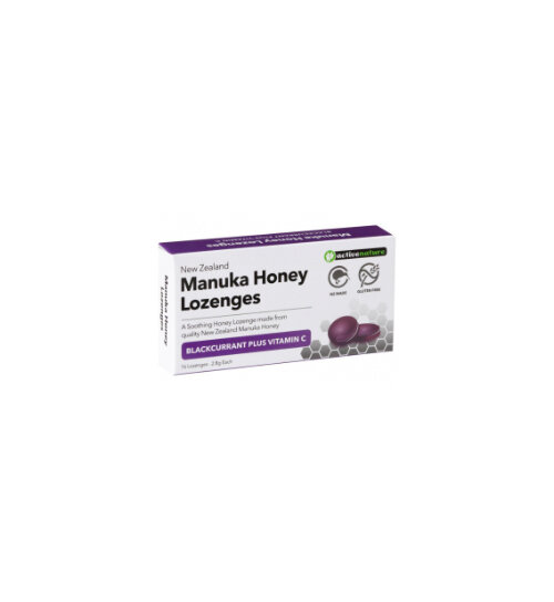 Active Naturals Manuka Honey Lozenges Blackcurrent + Vit C 16s