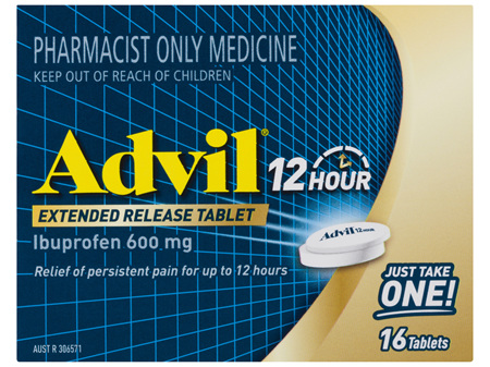 Advil 12 Hour Extended Release Tablets Ibuprofen 600mg 16 Tablets