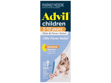 Advil Children 2-12 Years Pain & Fever Relief Banana 200mL