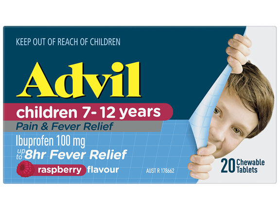Advil Children 7-12 Years Chewable Raspberry 20 Tablets