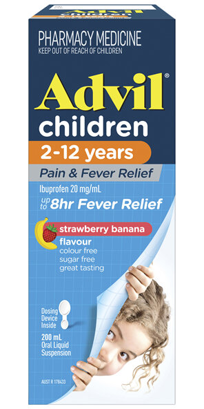 Advil Children Pain & Fever Relief Strawberry Banana 200ml