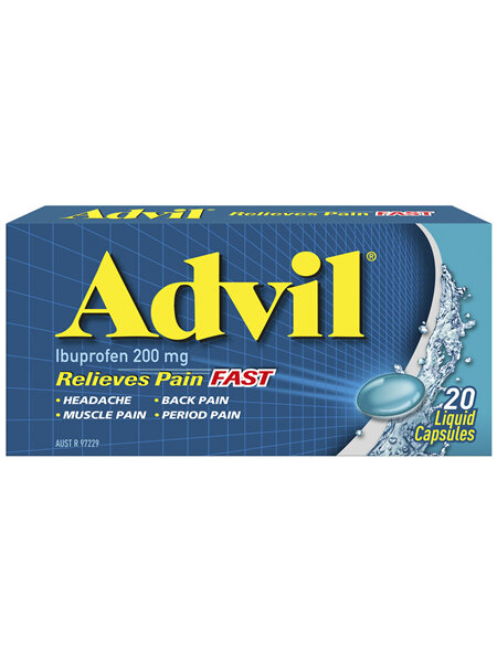 Advil Liquid Capsules for Fast & Effective Pain Relief, 200mg Ibuprofen 20 Pack