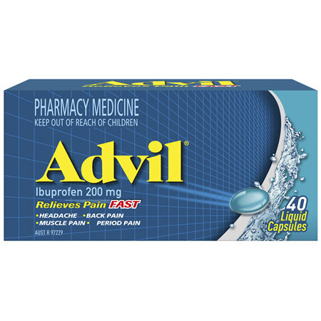 Advil Liquid Capsules for Fast & Effective Pain Relief 200mg Ibuprofen 40 Pack