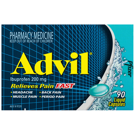 Advil Liquid Capsules for Fast & Effective Pain Relief with Liquid Speed 90 Pack