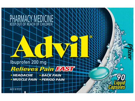 Advil Liquid Capsules for Fast & Effective Pain Relief 200mg Ibuprofen 90 Pack