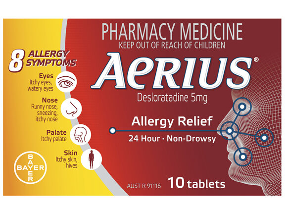 Aerius 24 Hour Non Drowsy Allergy Relief Antihistamine Tablets 10 pack