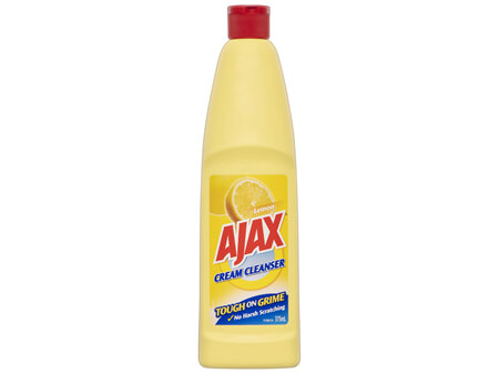 Ajax Cream Cleanser, 375mL, Lemon, Kitchen and Bathroom Cleaner, Tough on Grime
