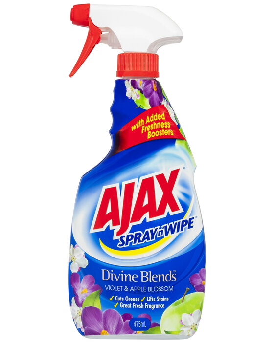 Ajax Spray n' Wipe Divine Blends Violet & Apple Blossom Household Trigger Cleaner 475mL