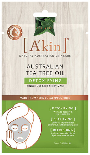 A'kin Australian Tea Tree Oil Detoxifying Face Sheet Mask 1 pack