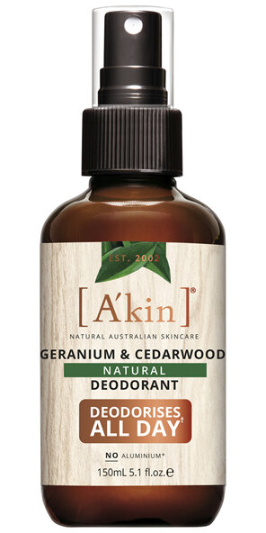 A'kin Geranium & Cedarwood Natural Spray Deodorant 150ml