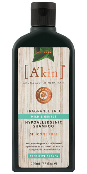 A'kin Mild & Gentle Fragrance Free Shampoo 225mL