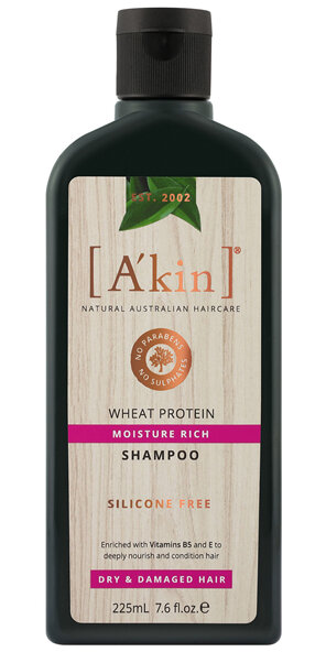 A'kin Moisture Rich Wheat Protein Shampoo 225mL