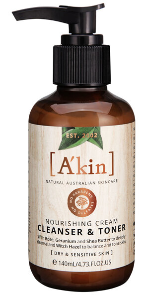 A'kin Nourishing Cream Cleanser & Toner 140ml