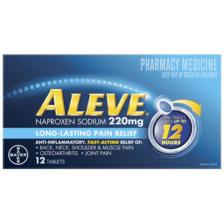 Aleve 12 hour Anti-Inflammatory Fast Acting 12 hour Pain Relief tablets 12 pack