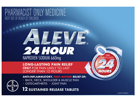 Aleve 24 hour Anti-Inflammatory Fast Acting All Day Pain Relief tablets 12 pack