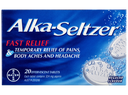 Alka-Seltzer Pain Relief Effervescent Tablets Regular Flavour 20 Pack