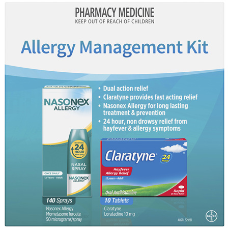 Allergy Management Kit with Claratyne 10 Tablets and Nasonex Allergy 140 Dose