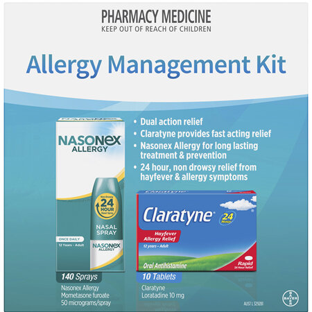 Allergy Management Kit with Claratyne 10 tablets and Nasonex Allergy 140 sprays