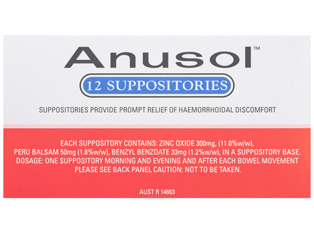Anusol Suppositories 12 Pack