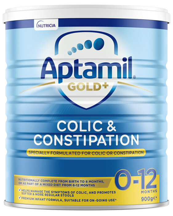 Aptamil Gold+ Colic & Constipation Baby Infant Formula From Birth to 12 Months 900g